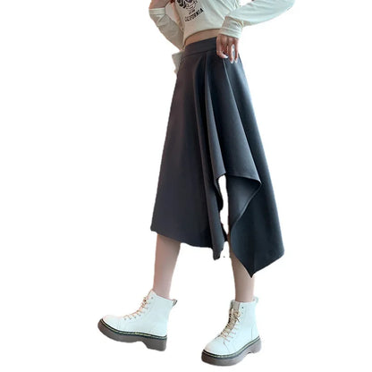 Midi Rok Plissé Chic Zwart Jurk Model
