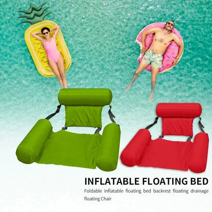 Opblaasbare Waterstoel met Rugleuning – Drijvende Zwembadstoel Mesh Design 100x120 cm Zwembadfauteuil