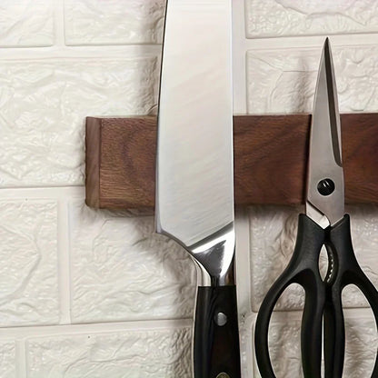 Magnetische Messenstrip Walnoot 40cm Wand Messenrek Hout Keuken Messtrip Muurbevestiging Messenhouder