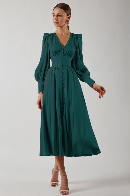 Jurk voor Vrouw Satijnen Midi Jurk Elegante Stijl