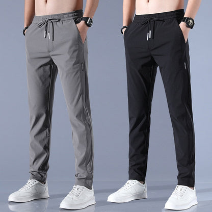 Mannen Chino Broek Comfortabel Zwart Grijze Pantalon