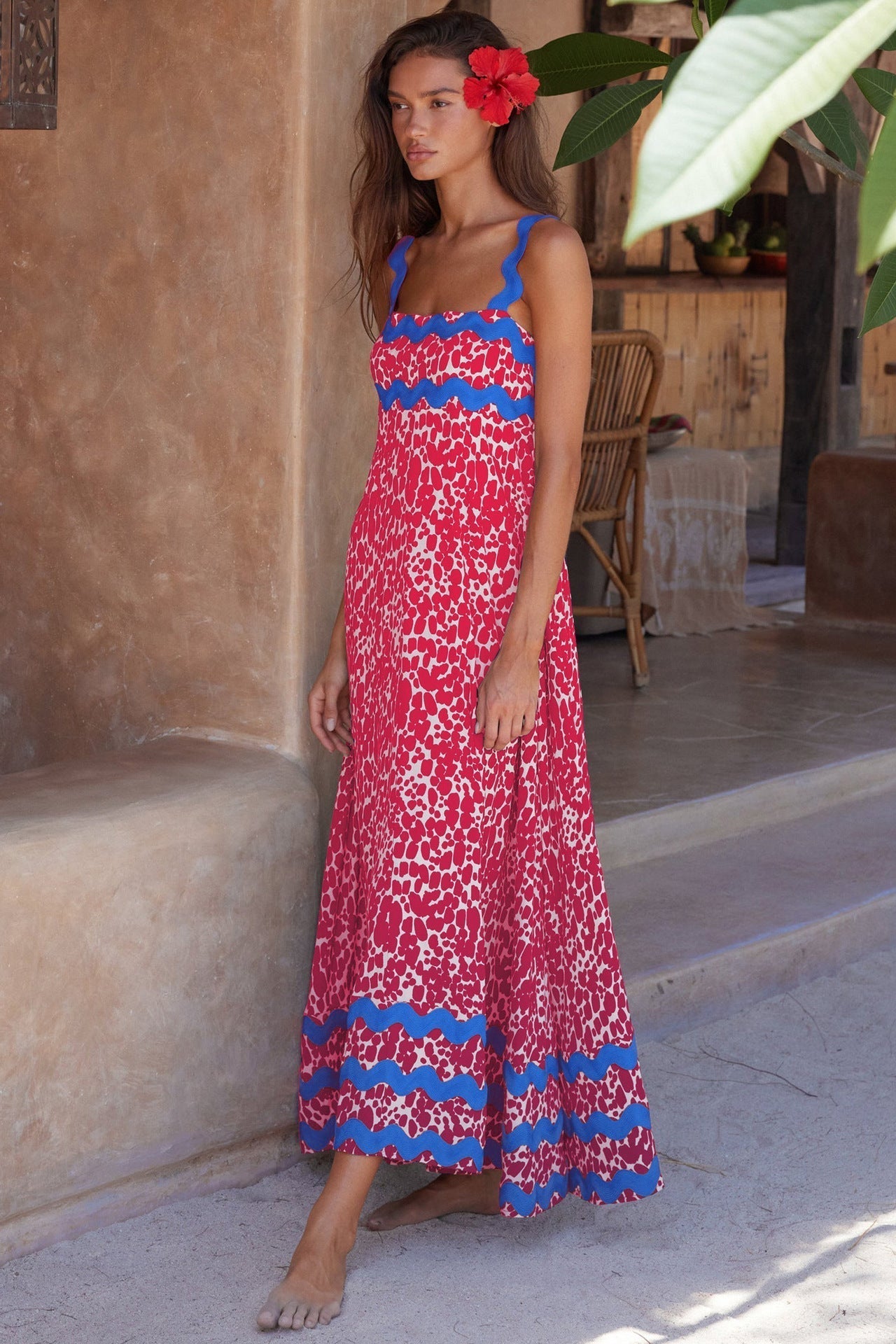 Zomerjurk Vrouw Losse Jurk met Bandjes Zomerse Stijl