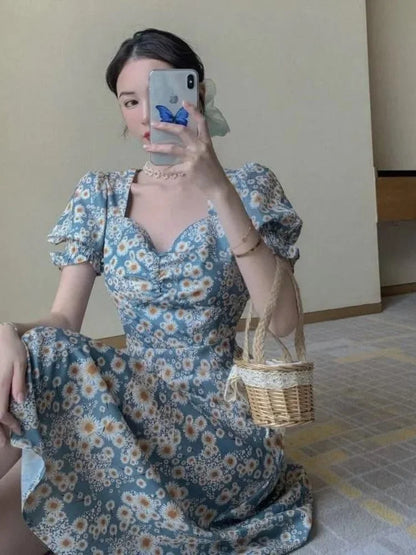Zomerjurk met Bubbelmouwen Vrouwelijk Chique Model