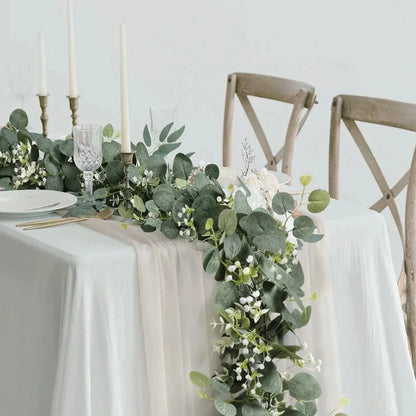 Kunstmatige Eucalyptus Slinger 2-Delige Set | Natuurlijke Groene Decoratie voor Interieur en Feesten | 180cm Lange Zijden Guirlandes