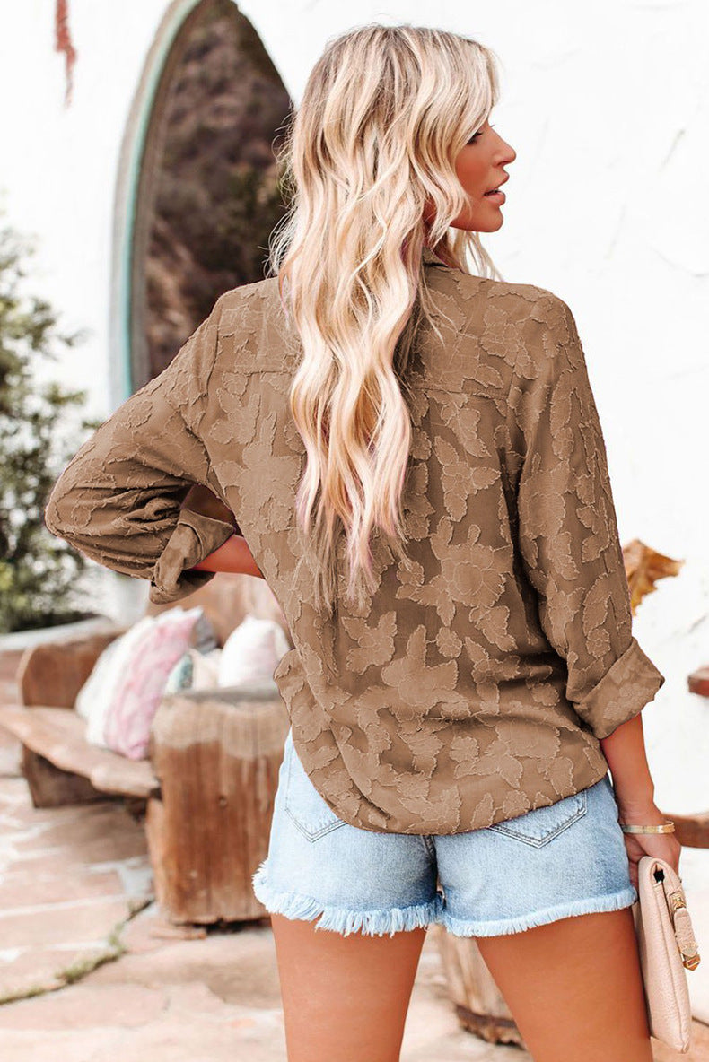 Vrouwelijke Blouse Bruin met Leuke Print
