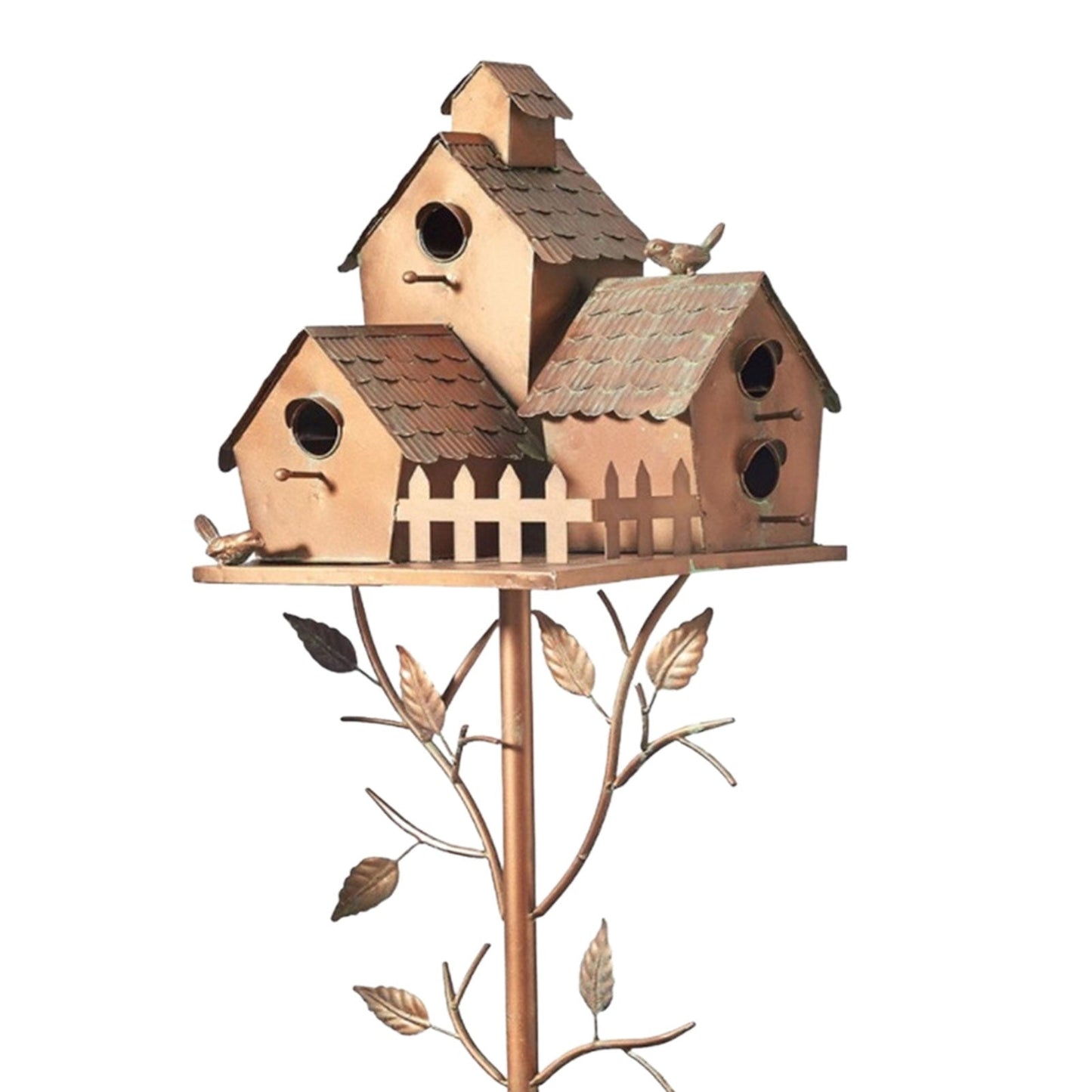 Metalen Vogelhuisje op Tuinsteker met Artistiek Design voor Tuin Terras Balkon