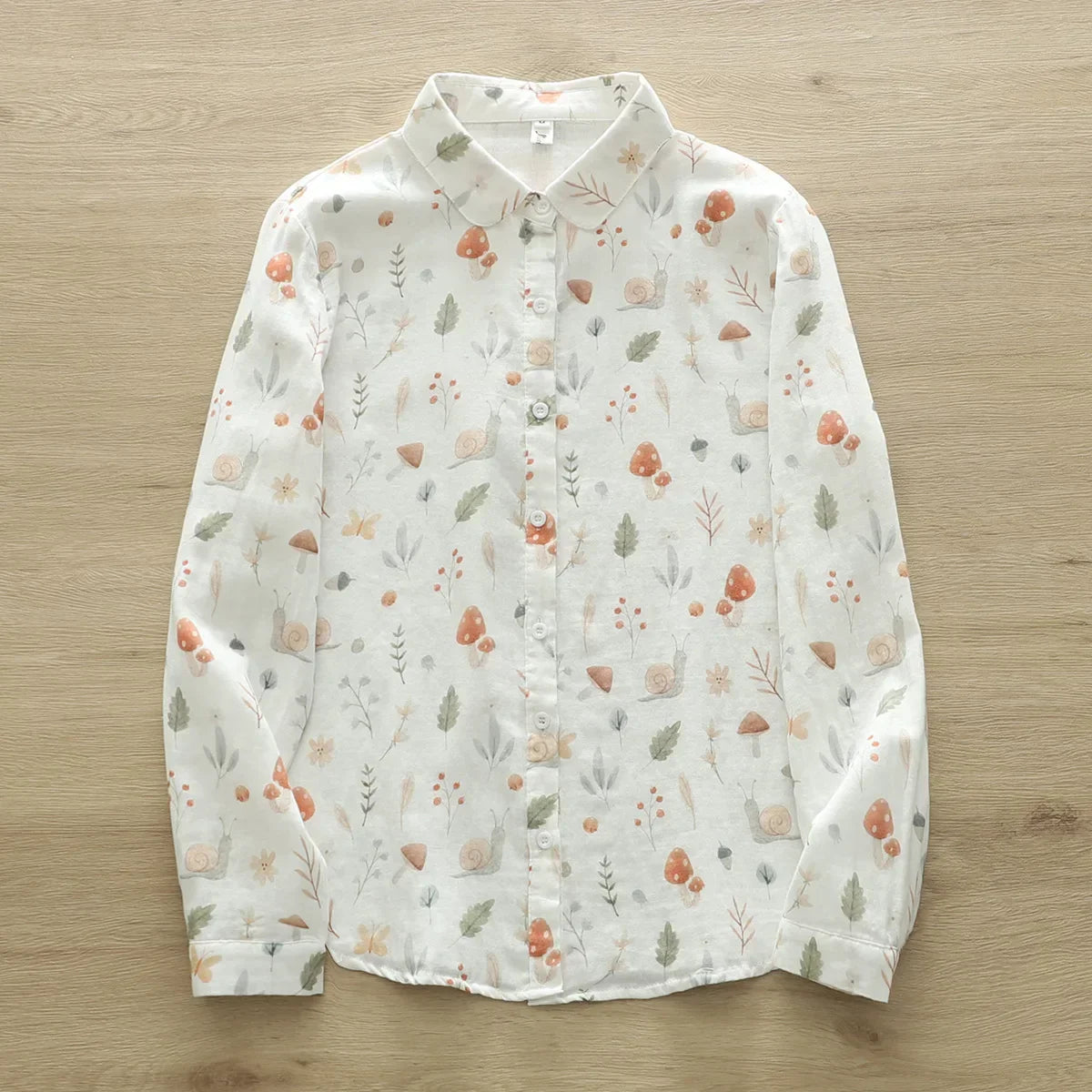 Paddenstoelen Blouse Met Mori Print Uniek Design