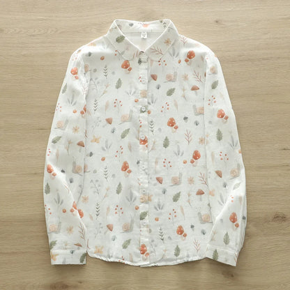 Paddenstoelen Blouse Met Mori Print Uniek Design
