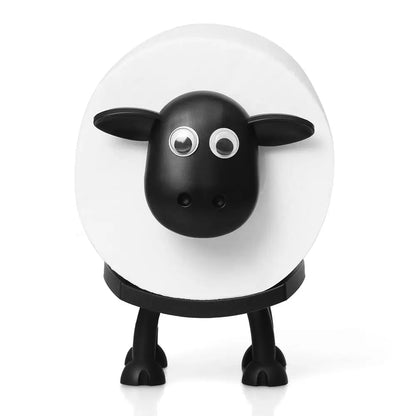 Schaap Toiletpapierhouder 3D-Geprint Vrijstaand Zwart PLA Badkamer WC Decoratief Design