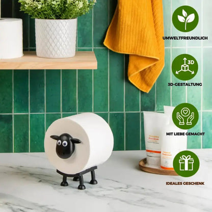 Schaap Toiletpapierhouder 3D-Geprint Vrijstaand Zwart PLA Badkamer WC Decoratief Design