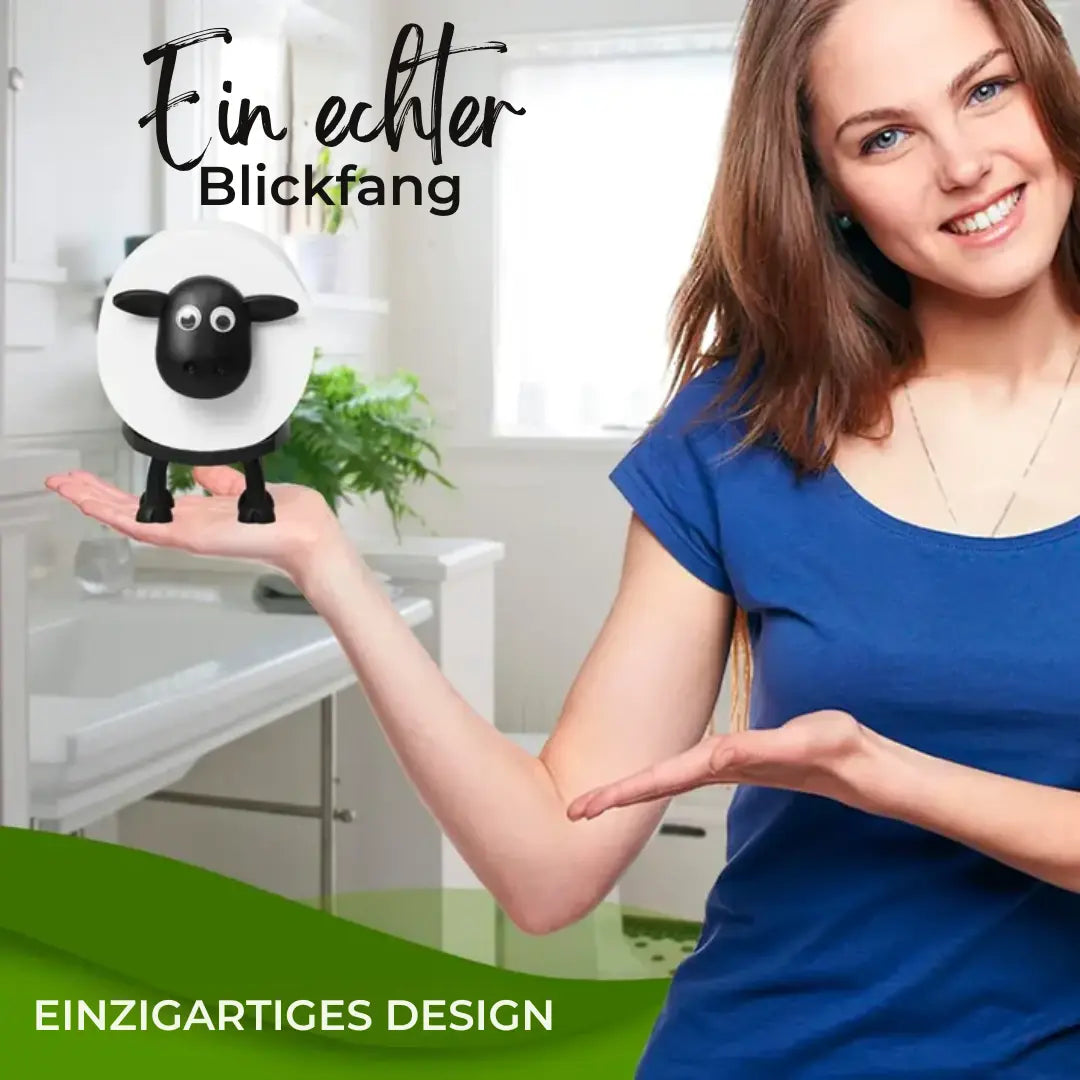 Schaap Toiletpapierhouder 3D-Geprint Vrijstaand Zwart PLA Badkamer WC Decoratief Design