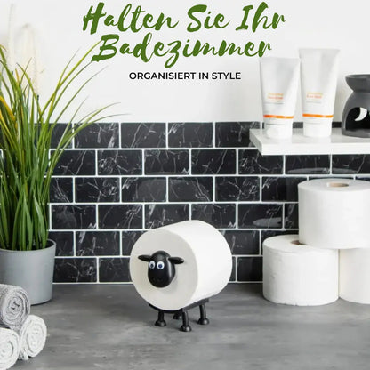 Schaap Toiletpapierhouder 3D-Geprint Vrijstaand Zwart PLA Badkamer WC Decoratief Design