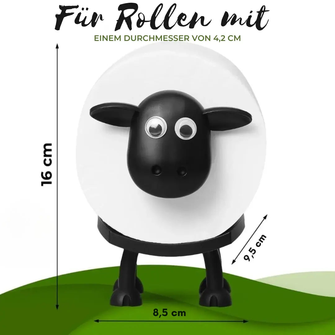 Schaap Toiletpapierhouder 3D-Geprint Vrijstaand Zwart PLA Badkamer WC Decoratief Design