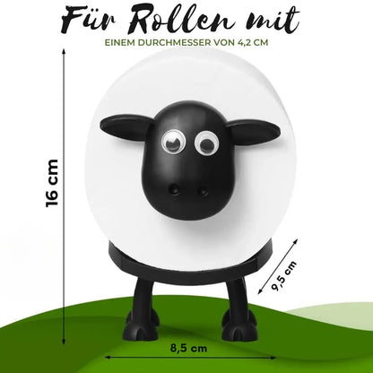 Schaap Toiletpapierhouder 3D-Geprint Vrijstaand Zwart PLA Badkamer WC Decoratief Design