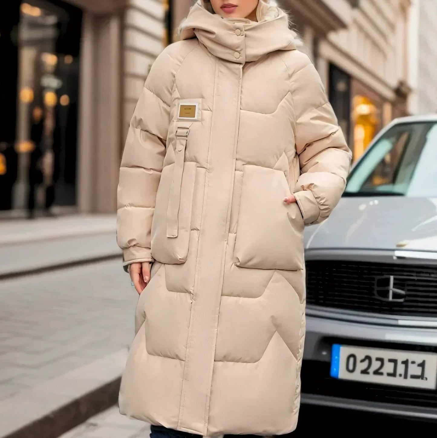 Wasserdichte Lange Pufferjas voor Dames Elegant