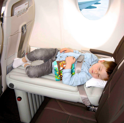Opblaasbaar vliegtuigbed kind 90 x 45 cm PVC vliegtuigstoel reisbed voor kinderen compact met pomp