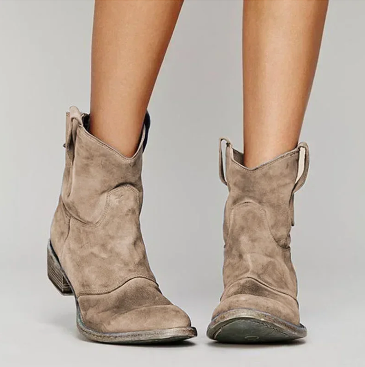 Vrouwen Laarzen Suède Western Stijl Comfortabele Zool - StudioMarella
