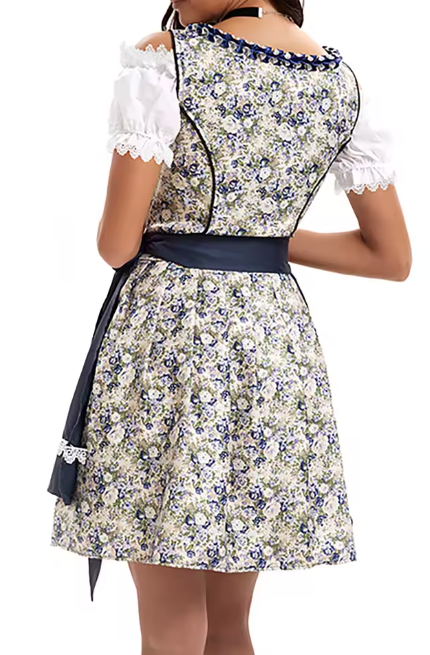 Dames Dirndl Jurk Oktoberfest Stijl met Schort → Dames Dirndl Jurk Traditioneel Oktoberfest Model
