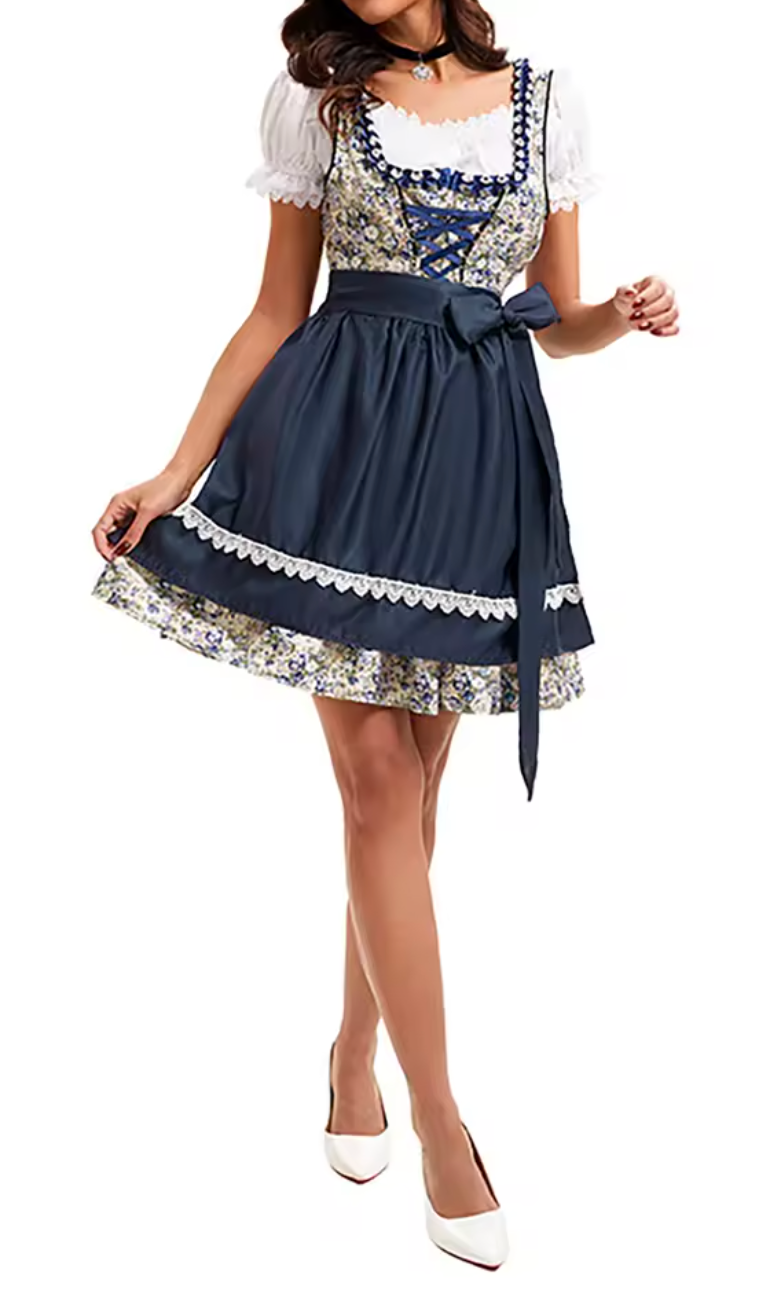 Dames Dirndl Jurk Oktoberfest Stijl met Schort → Dames Dirndl Jurk Traditioneel Oktoberfest Model