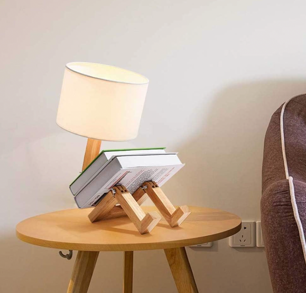 Leeslamp Hout Wit Scandinavisch Met Plank 44cm E27 Nachtkastje Bureau