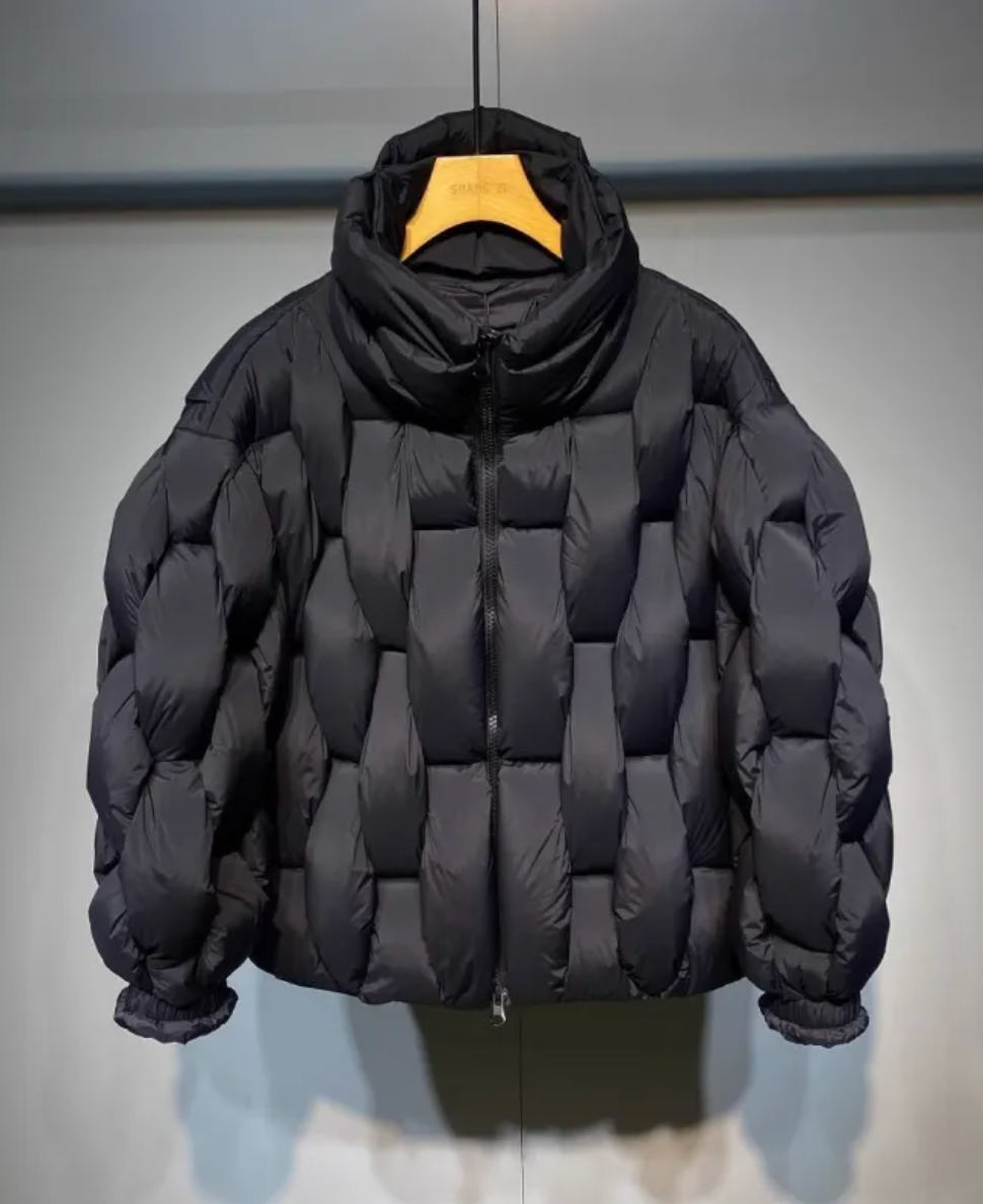 Dames Pufferjas Warm Oversized Gevlochten Jas