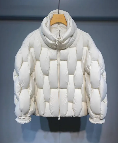 Dames Pufferjas Warm Oversized Gevlochten Jas