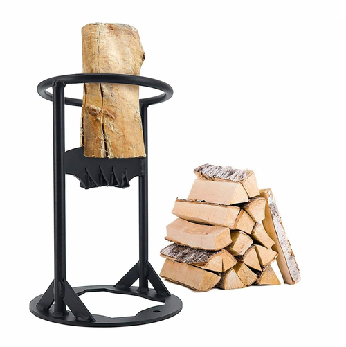 Handmatige Houtsplijter Staal 20cm Diameter Zwart Haardhout Openhaard Camping Tuin Veilig Compact Kloofwig
