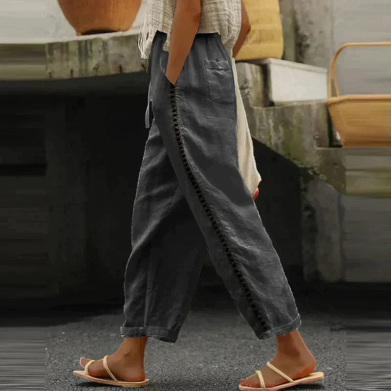Vrouwelijke Zomerbroek Losse Fit Boho Stijl