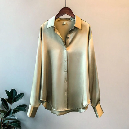 Vrouwelijk Satijn Hemd Elegante Dames Blouse