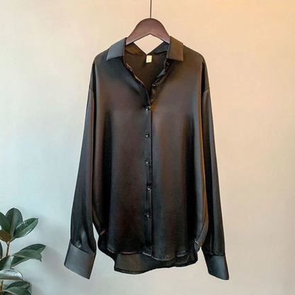 Vrouwelijk Satijn Hemd Elegante Dames Blouse
