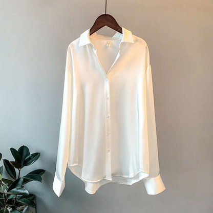 Vrouwelijk Satijn Hemd Elegante Dames Blouse