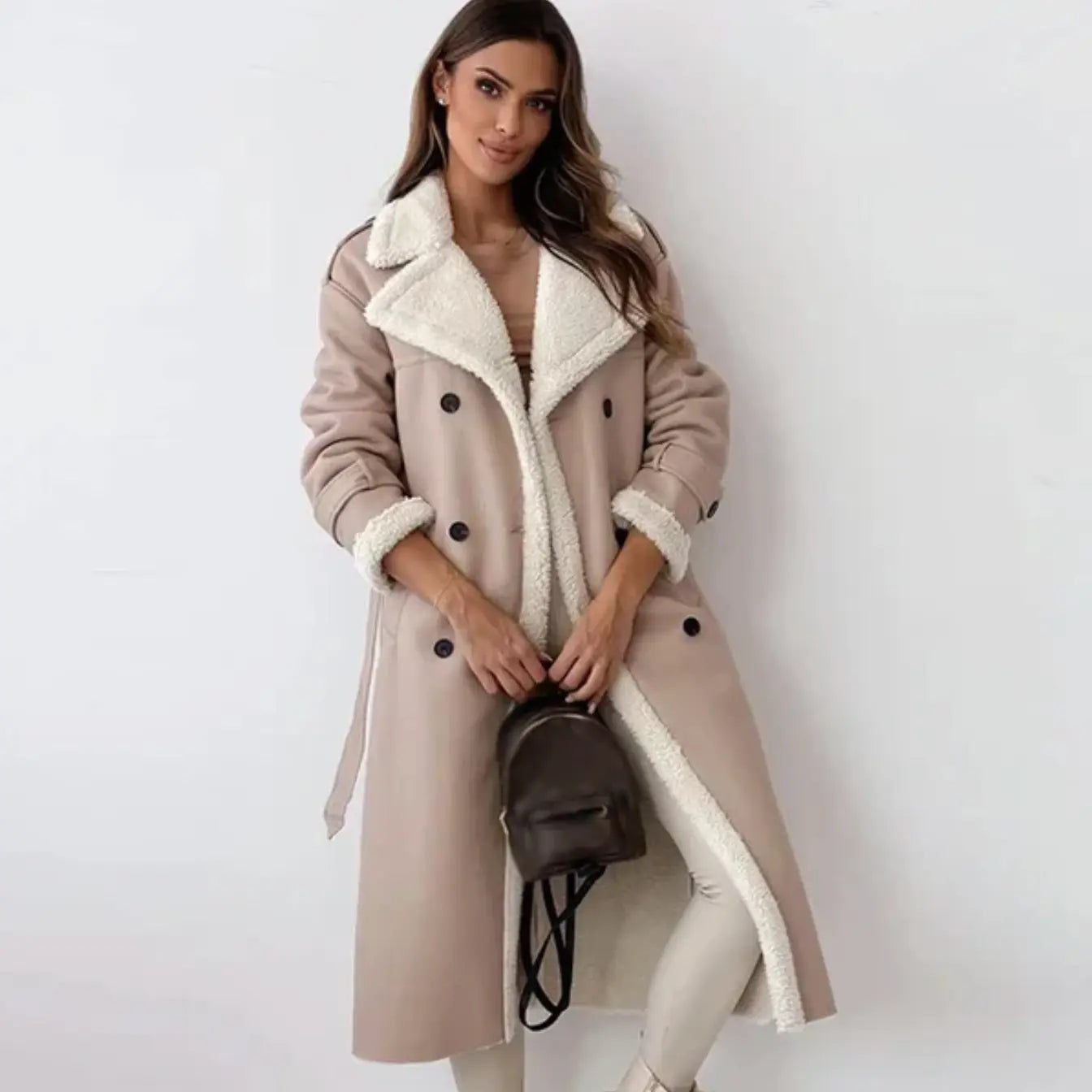 Fleece Jas Lange Teddykraag Warm en Stijlvol