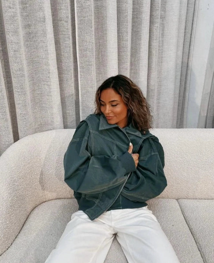 Vegan Leren Damesjas Oversized - Stijlvolle Winterjas voor Dames