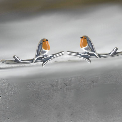 Kleurrijk Vogel Oorbellen van Glas