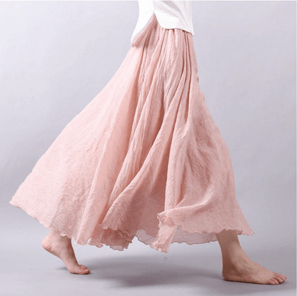 Linnen Maxi Rok Bohemian Stijl Elegant Zomer