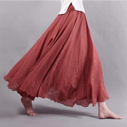 Linnen Maxi Rok Bohemian Stijl Elegant Zomer