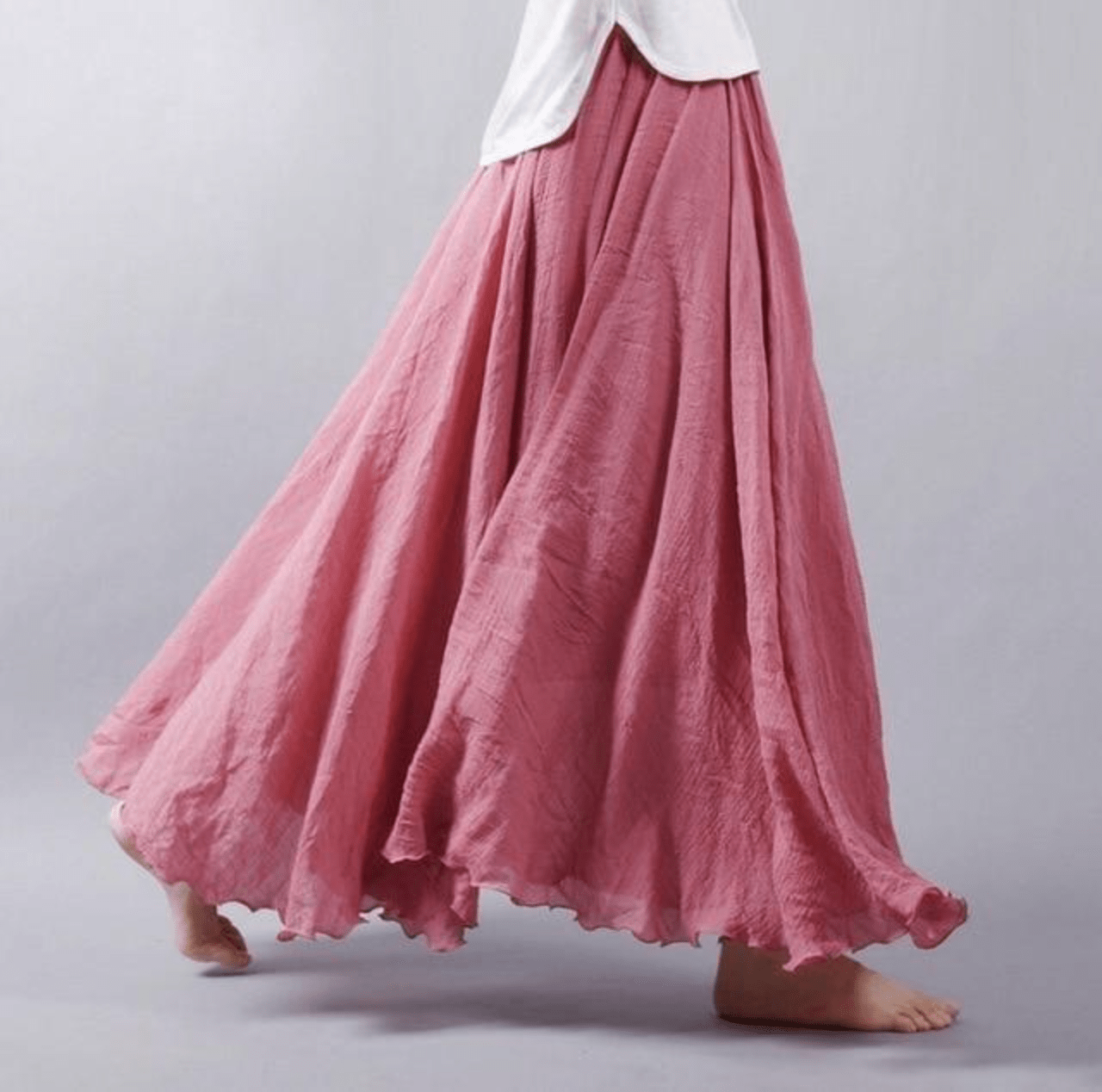 Linnen Maxi Rok Bohemian Stijl Elegant Zomer