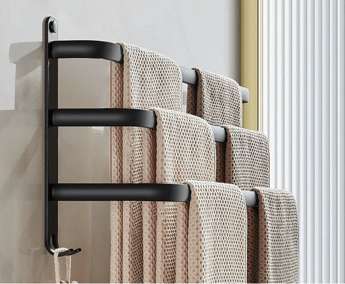 Handdoekenrek Aluminium Wandmontage Badkamer 40cm 60cm Zwart 2 3 Bar