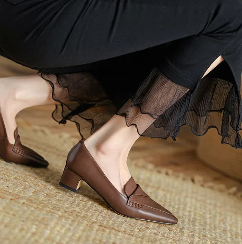 Dames Zomerschoenen Mocassins Comfortabel Leer