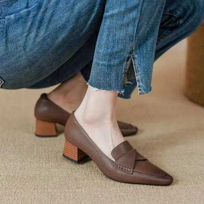 Dames Zomerschoenen Mocassins Comfortabel Leer