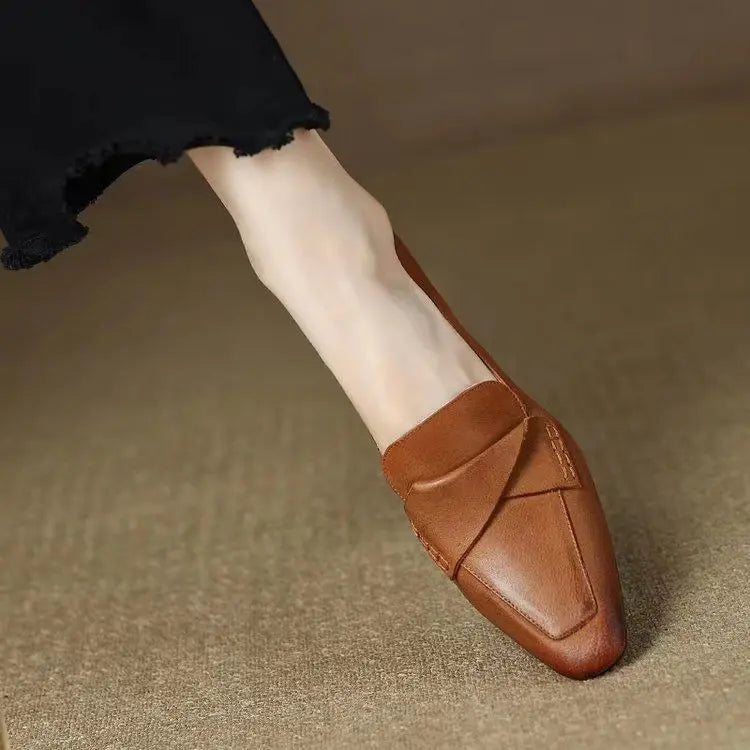 Dames Zomerschoenen Mocassins Comfortabel Leer