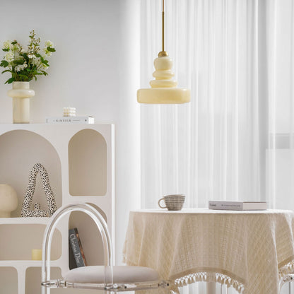 Glazen Hanglamp Industrieel Design Amber & Beige Schoolhouse E26/E27 Fitting Ø30cm voor Woonkamer Keuken Eetkamer