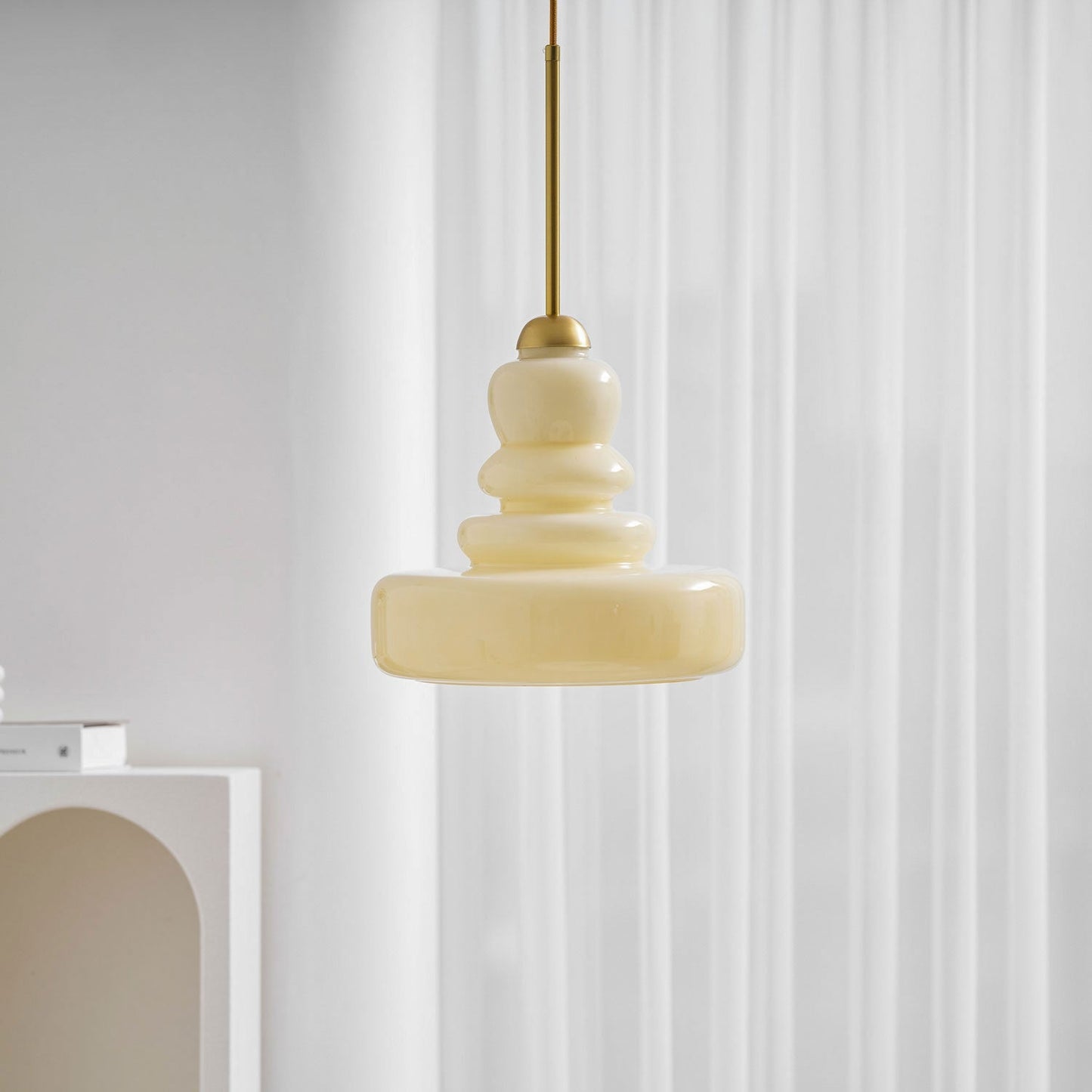 Glazen Hanglamp Industrieel Design Amber & Beige Schoolhouse E26/E27 Fitting Ø30cm voor Woonkamer Keuken Eetkamer