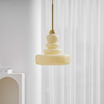 Glazen Hanglamp Industrieel Design Amber & Beige Schoolhouse E26/E27 Fitting Ø30cm voor Woonkamer Keuken Eetkamer