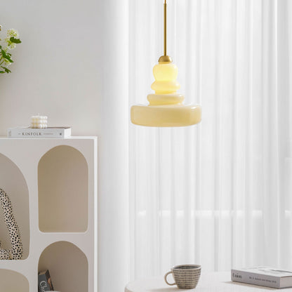 Glazen Hanglamp Industrieel Design Amber & Beige Schoolhouse E26/E27 Fitting Ø30cm voor Woonkamer Keuken Eetkamer