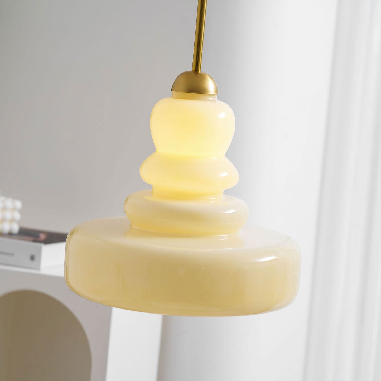 Glazen Hanglamp Industrieel Design Amber & Beige Schoolhouse E26/E27 Fitting Ø30cm voor Woonkamer Keuken Eetkamer