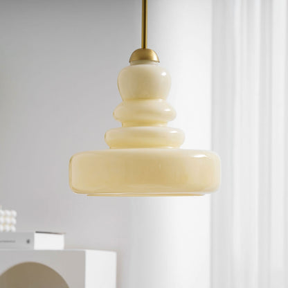 Glazen Hanglamp Industrieel Design Amber & Beige Schoolhouse E26/E27 Fitting Ø30cm voor Woonkamer Keuken Eetkamer