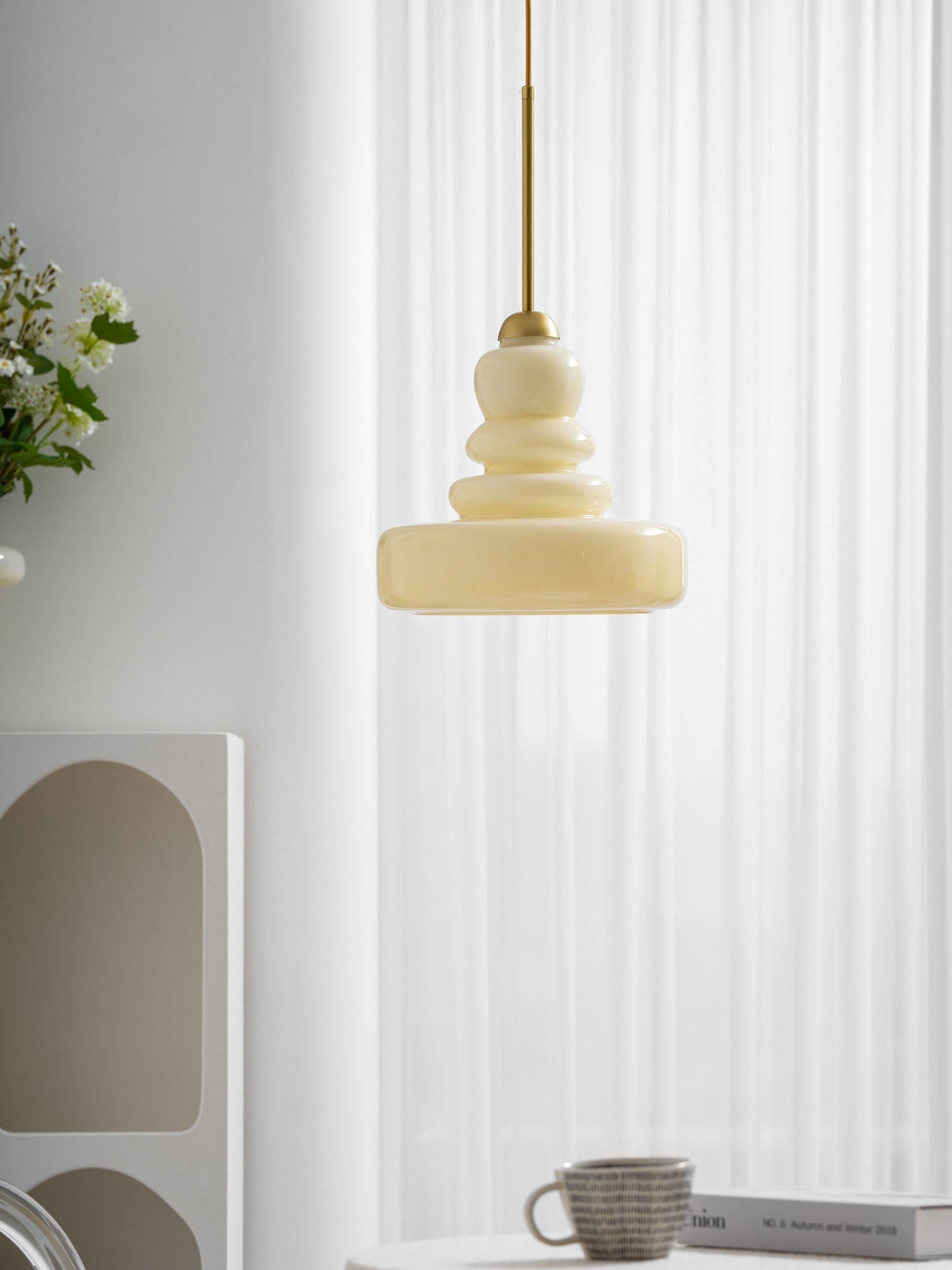 Glazen Hanglamp Industrieel Design Amber & Beige Schoolhouse E26/E27 Fitting Ø30cm voor Woonkamer Keuken Eetkamer