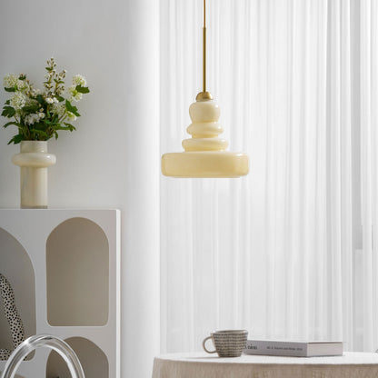 Glazen Hanglamp Industrieel Design Amber & Beige Schoolhouse E26/E27 Fitting Ø30cm voor Woonkamer Keuken Eetkamer