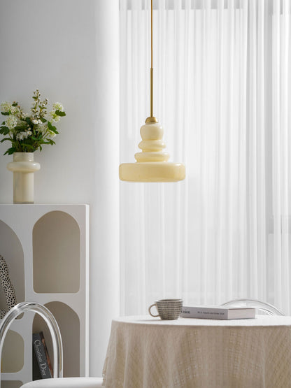 Glazen Hanglamp Industrieel Design Amber & Beige Schoolhouse E26/E27 Fitting Ø30cm voor Woonkamer Keuken Eetkamer